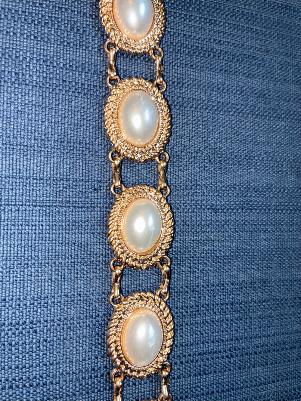 Gold-Tone Pearl-Accent Statement Belt - Women Accessories